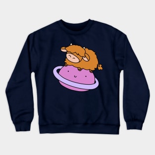 Saturn Highland Cow Crewneck Sweatshirt